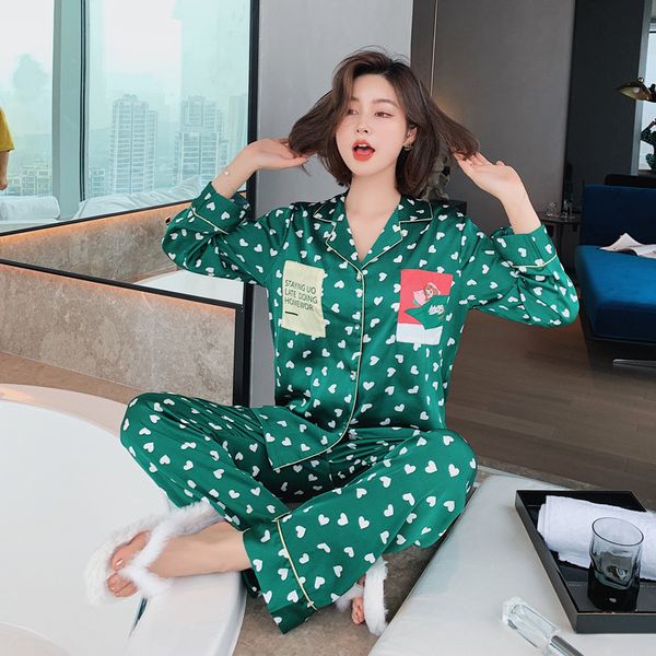 

young lady 2pcs green peach a sweet heart paige end his neck shirt & whispering nightwear cute satan home clothes hbon, Black;red