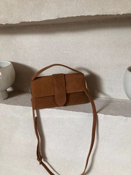 

jacouemus same matte leather simple tote shoulder crossbody square bag