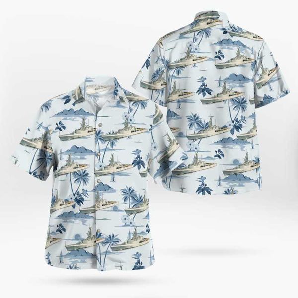 

men's casual shirts 2021 3d printing warship hawaii men summer colorful short sleeved oversize camisa social 5xl s-32, White;black