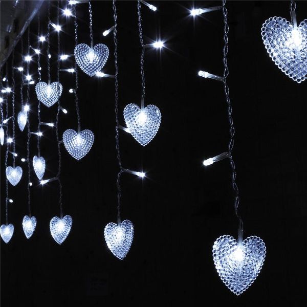 

strings icicle curtain light string love heart usb power 48 led wedding party home garden bedroom outdoor indoor wall decorations