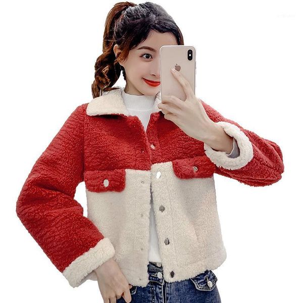 

winter 2021 fashion contrast color cardigan short coat women women's jackets, Black;brown