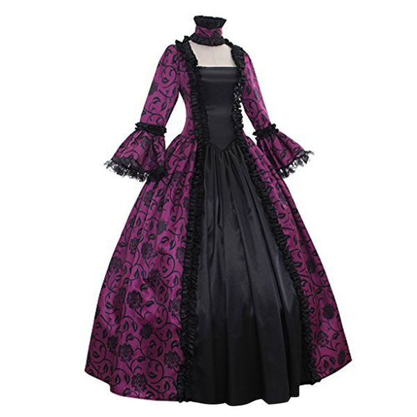

dresses 2021 long sleeve victorian palace dress party, Black;gray