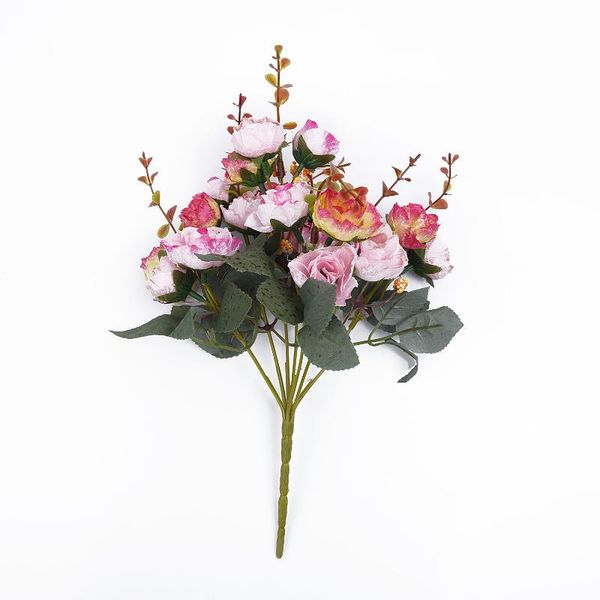 

diy 21 -head artificial rose silk daisy flower leaf home wedding party decor
