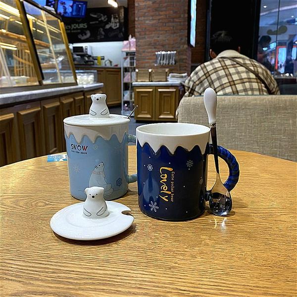 

mugs cartoon mug with spoon coffee cup breakfast milk drinking ceramic cups