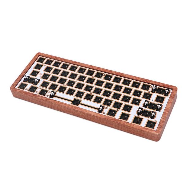 

keyboards keypro gk61 gk61x rgb 60% 61keys swappable pcb switch leds wired type-c mechanical keyboard gh60 wooden cnc case