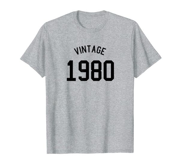 

vintage 1980 classic retro typography birthday year gift t-shirt, White;black