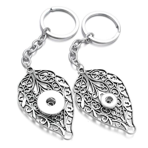 

new snap jewelry 12mm 18mm snap key chains for keyring women gifts girl leaf keychain bag penda jllade