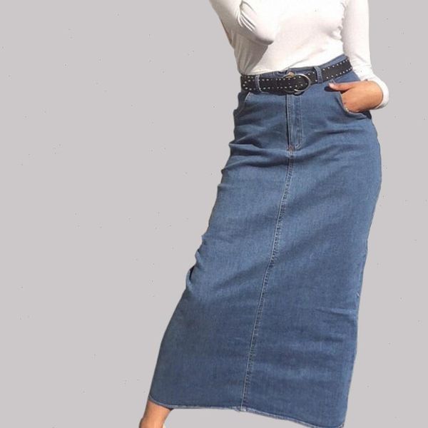 

bodycon denim skirt long for women muslim modest wear maxi jeans skirt casual drop shipping good quality, Black
