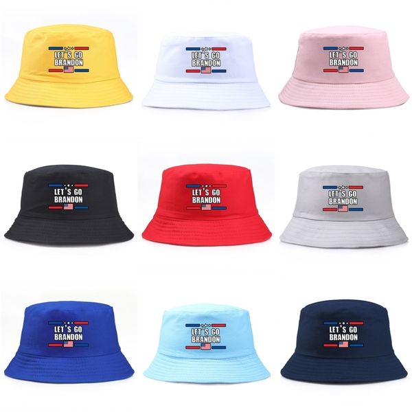 

fjb let's go brandon fisherman bucket hat anti biden flat caps all season outdoor sports fishing hip hop headwear ball hats us flag pri, Yellow