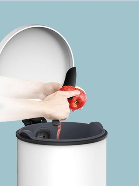 

waste bins kitchen storage white trash can plastic bin nordic cute paper basket standing poubelle home decoration 50ljt