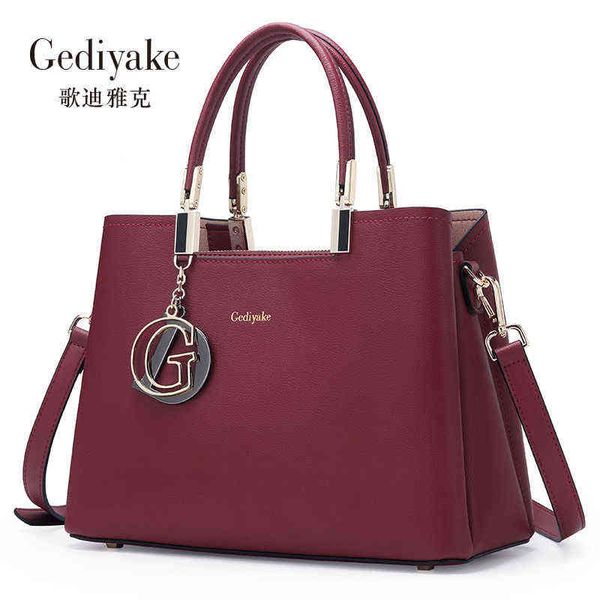 

leather women's bag 2022 fashion cow middle-aged mother's handbag simple and versatile menger women