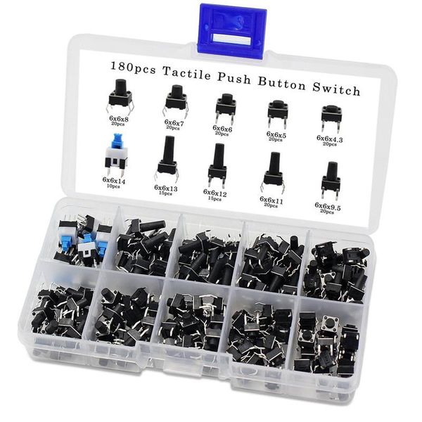 

smart home control tactile push button switch micro-momentary tact assortment kit (6x6 180pcs)