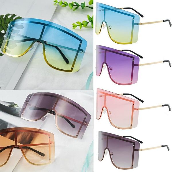 

outdoor eyewear vintage oversized big frame shield cycling glasses men women windproof goggle one piece lens visor fashion decoration