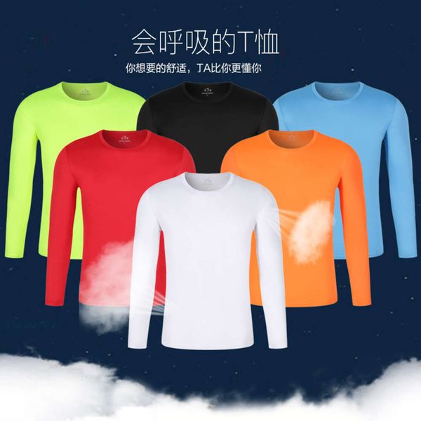 

advertising shirt printing quick drying t-shirt round neck long sleeve summer female white print diy