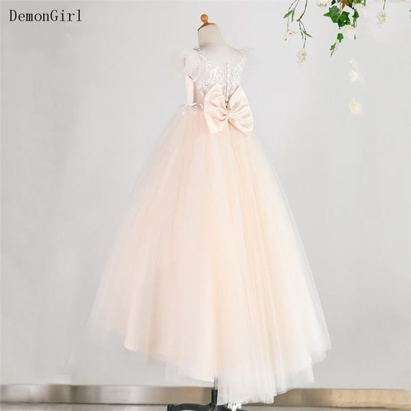 

girl's dresses custom puffy tulle flower girl bow knot child birthday gown kids princess first communion dress, Red;yellow