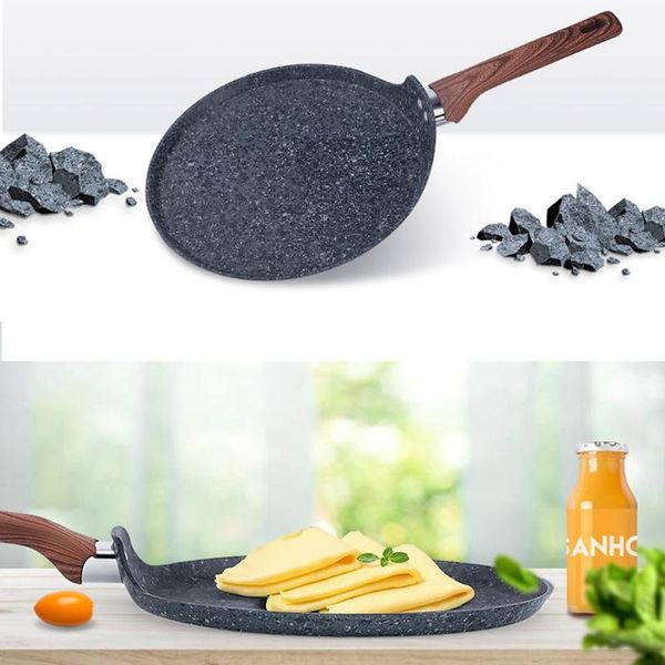 

10 inch crepe pan pancake dosa tawa pan nonstick flat griddle frying skillet for omelette, tortillas