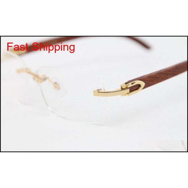 

2020 new style wood eyeglasses for woman 8200757 silver gold metal frame rimless c decoration gold fram qylkzu homebag, Blue