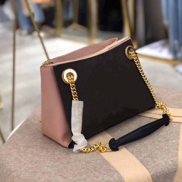 

43776 hardware bb bag chain lightweight gold leather latest color embellished surène shoulder coated canvas grained design ladies bag ichg