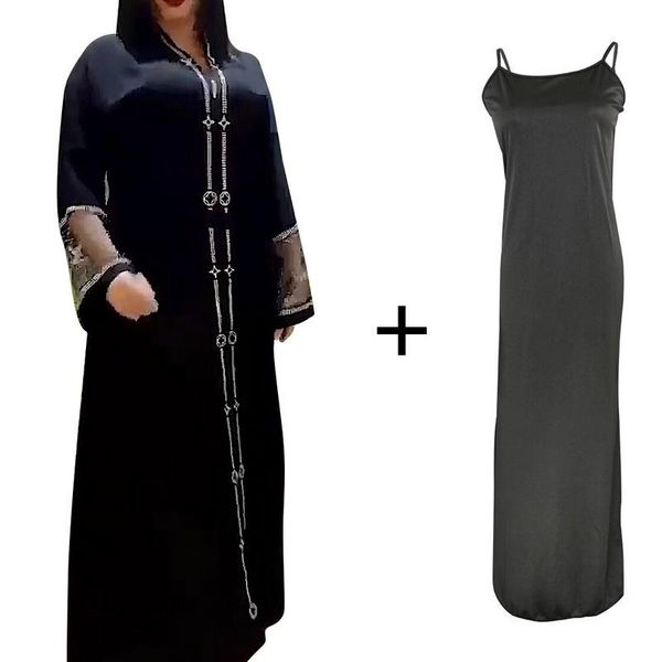 

ethnic clothing black abaya dubai turkey muslim hijab dress 2021 caftan marocain arabe islamic kimono femme musulmane djellaba s9017, Red