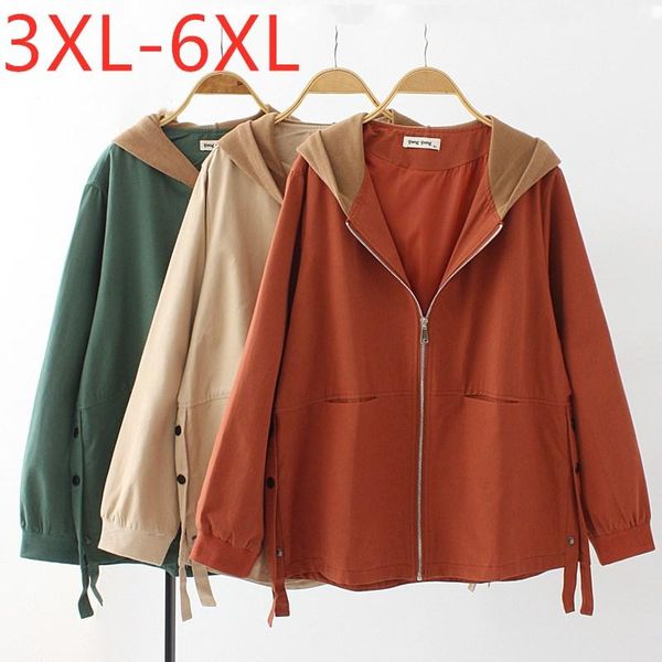 

new ladies autumn winter plus size hoodie jacket for women large casual loose long sleeve green red zipper coat 3xl 4xl 5xl 6xl, Black;brown