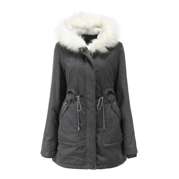

women's jackets women jacket womens winter fashion solid outerwear pocket plush zipper belt hooded coats #40%, Black;brown