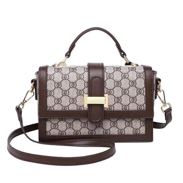 

2022 factory outlet online handbag hong kong leather style women's single shoulder messenger bag hand small square