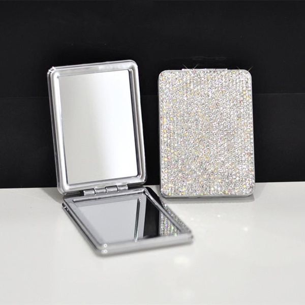 

mirrors rectangular compact mirror crystal double-side pocket cosmetic rectangle makeup folding wedding gift