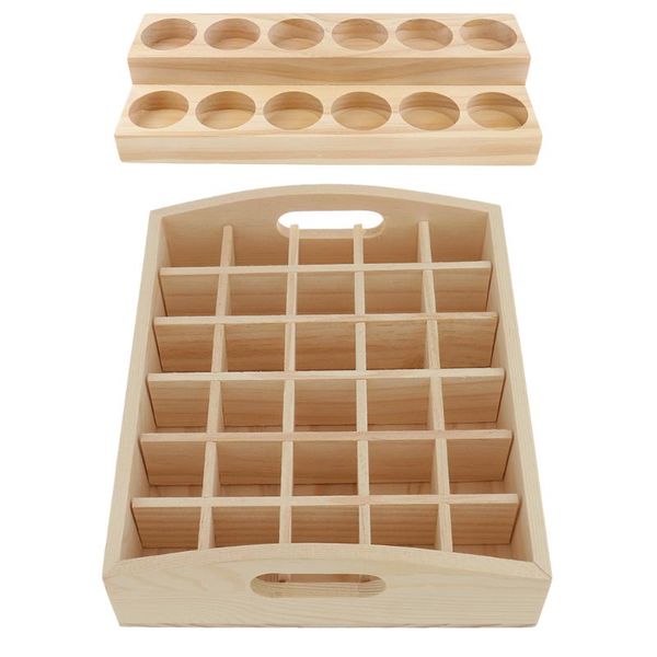 

storage bottles & jars 2pcs/set wood essential oil box displaying case organizer holder rack stand shelf perfect for retail stores home