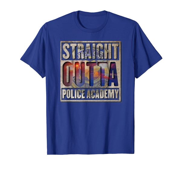 

the official "straight outta police academy" funny t-shirt, White;black
