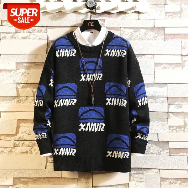

men's sweaters spring autumn winter clothes 2020 black pull oversize -4xl 5xl korea style casual standard pullovers #of6h, White;black