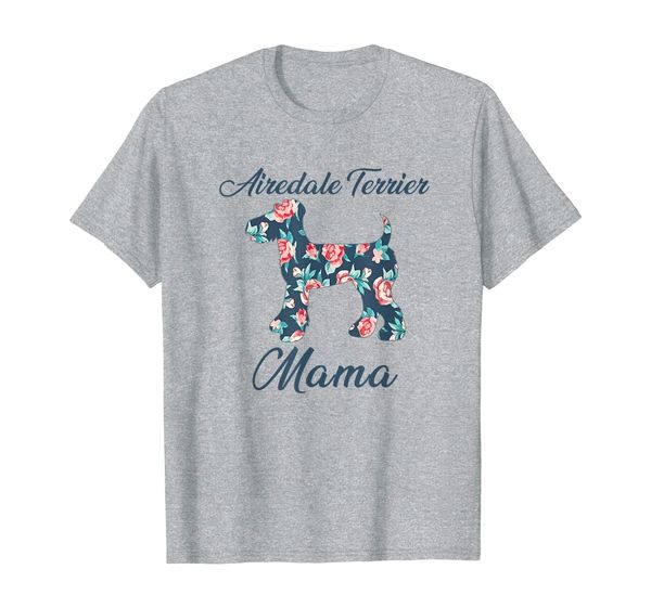 

airedale terrier mom mama lover owner mother's day gift t-shirt, White;black