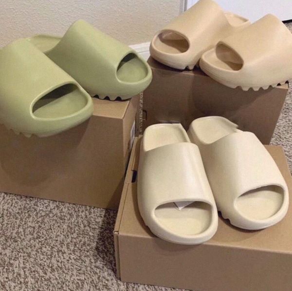 

kanye west sandals shoes triple black white slides bone resin west desert sand earth brown men womens slippers sneakers