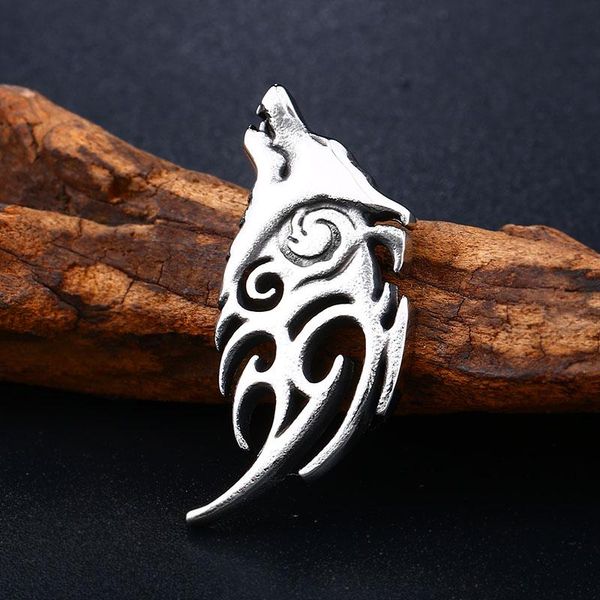 

pendant necklaces 316l stainless steel howling wolf viking men charm amulet jewelry for, Silver