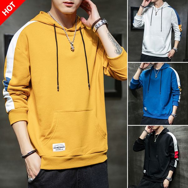 

2021 new brand men's autumn hoodie long sleeve clothes sweatshirt harajuku clothing man hoodies fashion korean style plus size loose 5p, Black