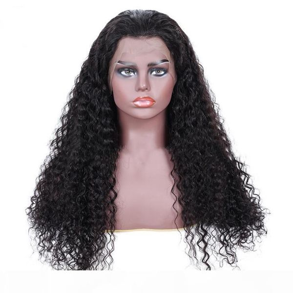 

est brazilian human hair kinky curly 10"-24" women lace front wigs 13*4 hair wigs europe africa fashion full hand weaving, Black;brown