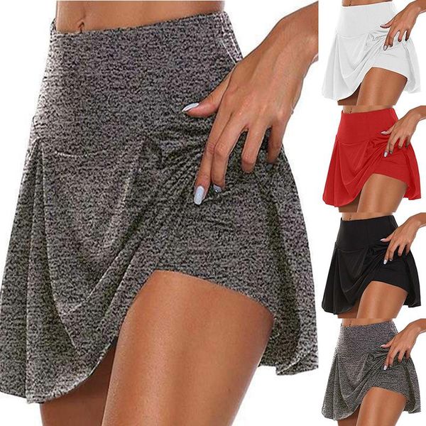 

skirts elastic waist yoga women pants loose shorts fitness plus size bottoms two-layer summer lady fashion high quality, Black