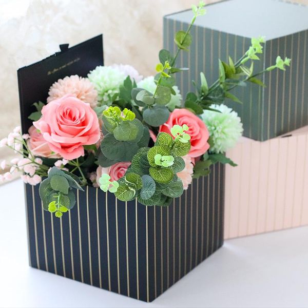 

gift wrap high-end foldable flower boxes square packaging