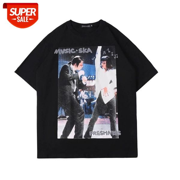 

SEVEYFAN 2021 Summer Men's Hip Hop T-shirts Fashion Dancers Printed Tees Short Sleeve Cotton Tops for Male #Yb0Q, White;black