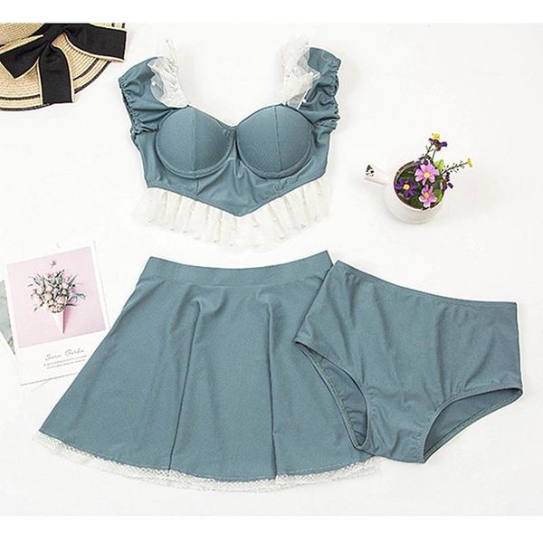 

one-piece suits staerk swimsuit girl 2021 split three piece suit bikini high waist slim student spring
