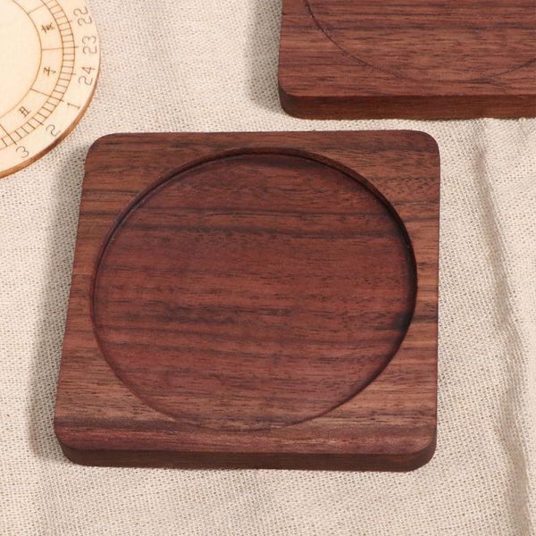 

mats & pads 2pcs wooden japanese style non-slip cup mat heat insulation pad for home restraurant el (walnut wood outside square a