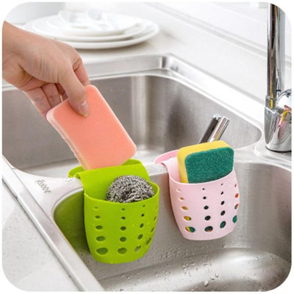 

storage baskets students' dormitory creative kitchen sink hollow hanging basket brush sponge bag faucet rack