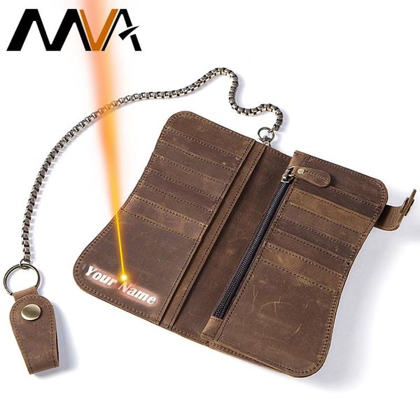 

wallets mva long men purse wallet crazy horse leather man vintage with engraving card holder 8810, Red;black