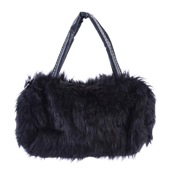 

evening bags lady girl pretty cute faux fur handbag shoulder messenger bag tote fashion women long grass