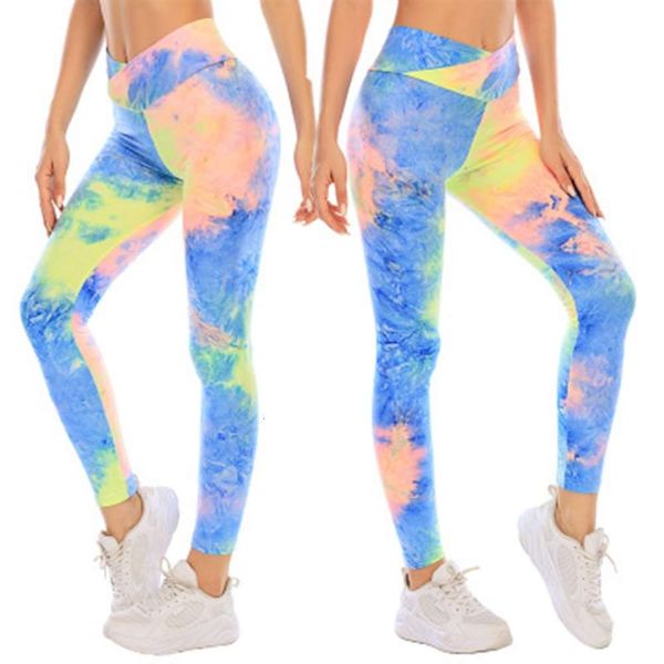 

kuqi cross waist tie dyed large casual pants sports fitness hip yoga suit, Gray