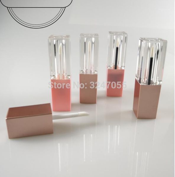 

10/30/50pcs black square plastic lip gloss bottle, empty clear lipgloss tube with rose gold cap,pink beauty oil packing storage bottles & ja