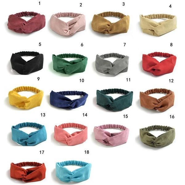 

suede headband cross knot elastic hairband girl headwear yoga sports fitness run headbands headdress headwear makeup jllxel