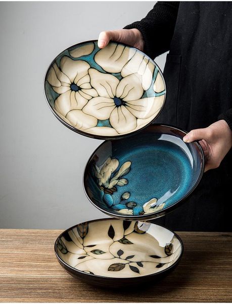 

dishes & plates chinese tableware round ceramic plate creative steak western-style dish personality home and bowls