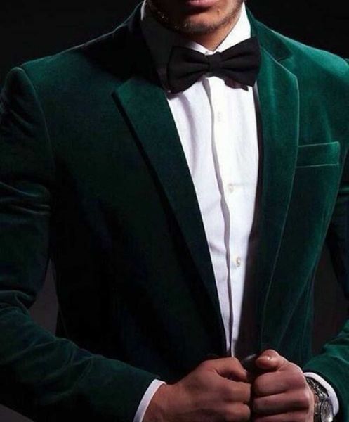 Giacca da uomo Blazer Giacca in velluto verde scuro Cappotto da uomo Slim Fit 40r 42r 44r 46r 46 48 Giacca monopezzo personalizzata X0608