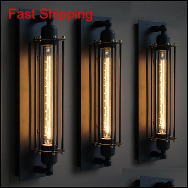 

loft american vintage industrial wrought iron wall sconce led black retro bar caf qylbge new_dhbest