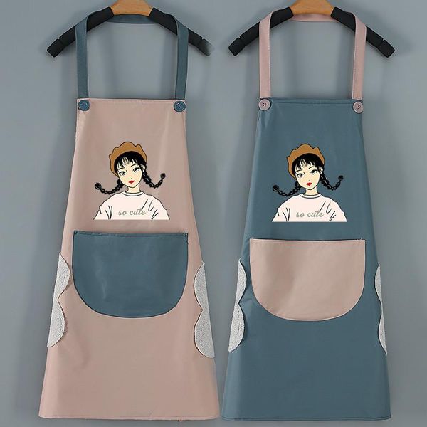 

aprons 2pcs cartoon girl apron multi color sling kitchen cleaning
